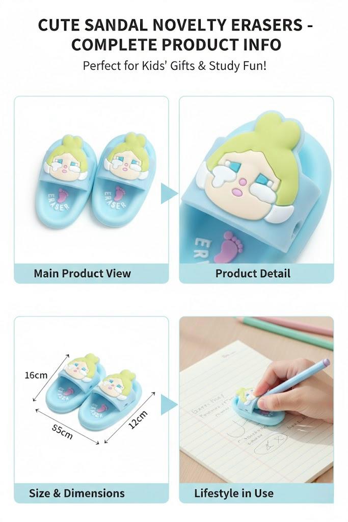 Eraser Slipper for Kids – Cute Cartoon Bear Slippers