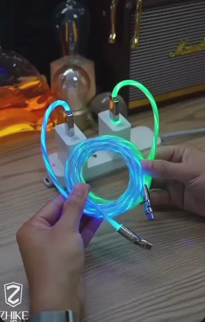 LED Flow Charging Cable | Fast Charging USB Cable with Glowing Light | Type-C