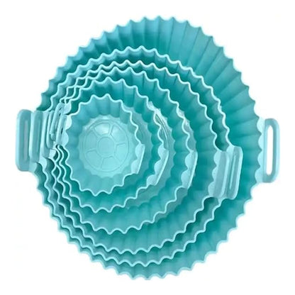 Reusable Silicone Air Fryer Liners Set of 6 | Non-Stick Heat Resistant Food Grade Silicone Air Fryer Pots