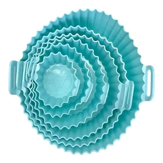 Reusable Silicone Air Fryer Liners Set of 6 | Non-Stick Heat Resistant Food Grade Silicone Air Fryer Pots