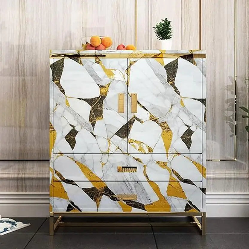 White, Gold, Black Wallpaper(60*200 CM)
